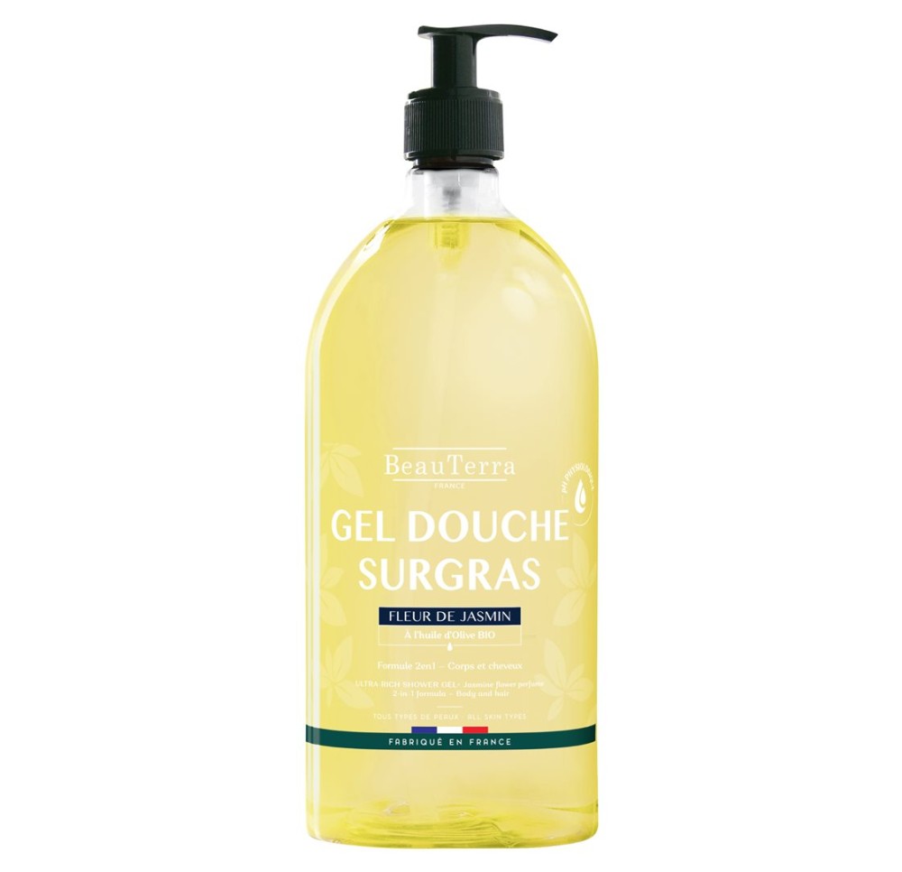 BEAUTERRA gel douche surgras jasmin fl 1000 ml