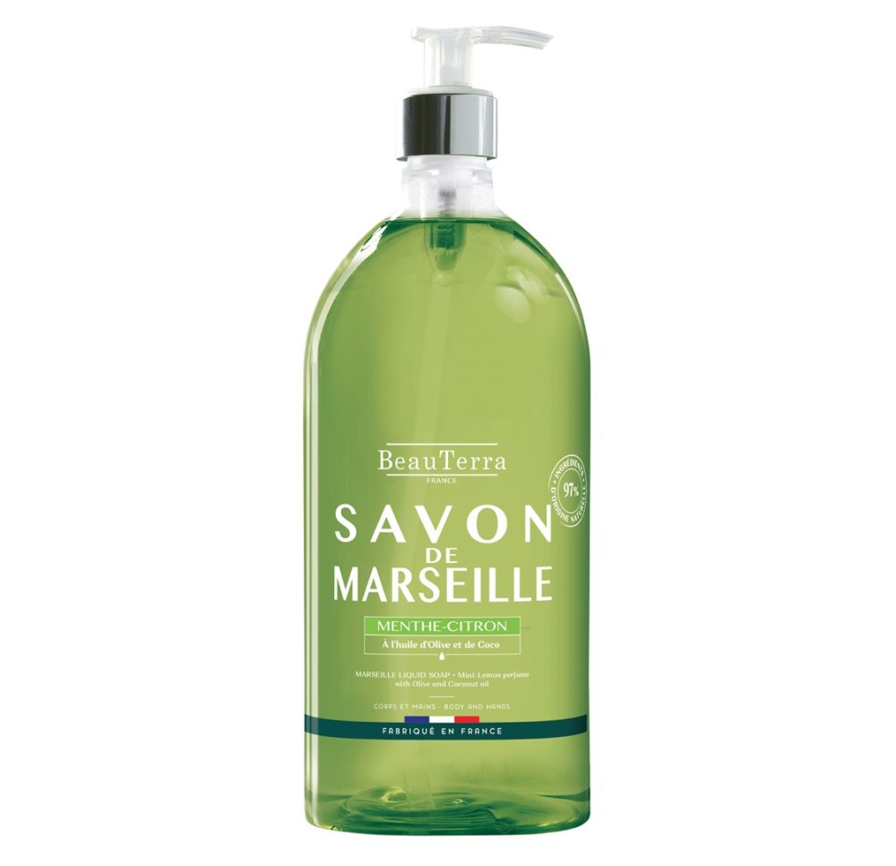 BEAUTERRA savon Marseille liq menthe cit 1000 ml