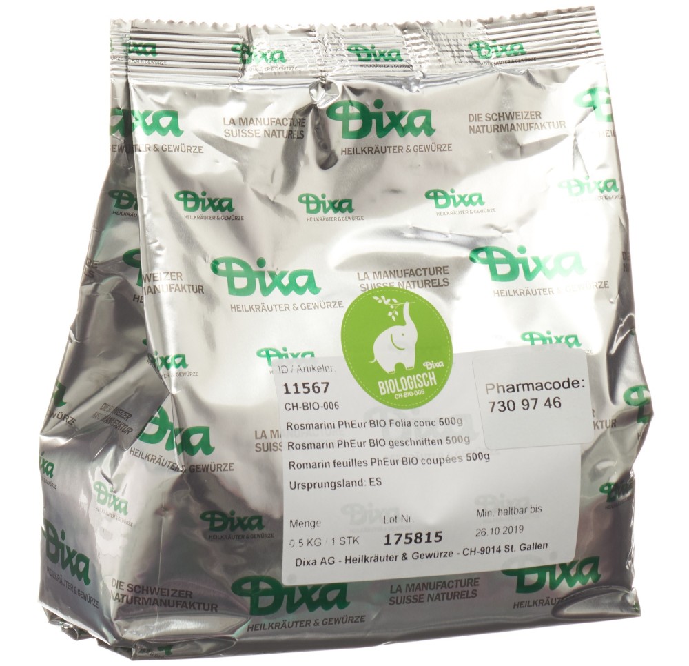 DIXA Romarin feuilles PhEur BIO coupées 500 g