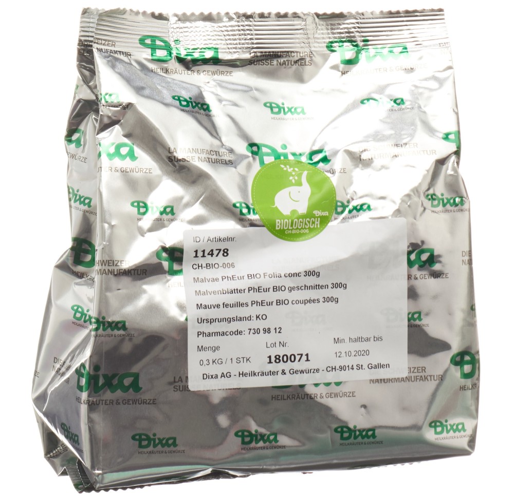 DIXA Mauve feuilles PhEur BIO coupées 300 g