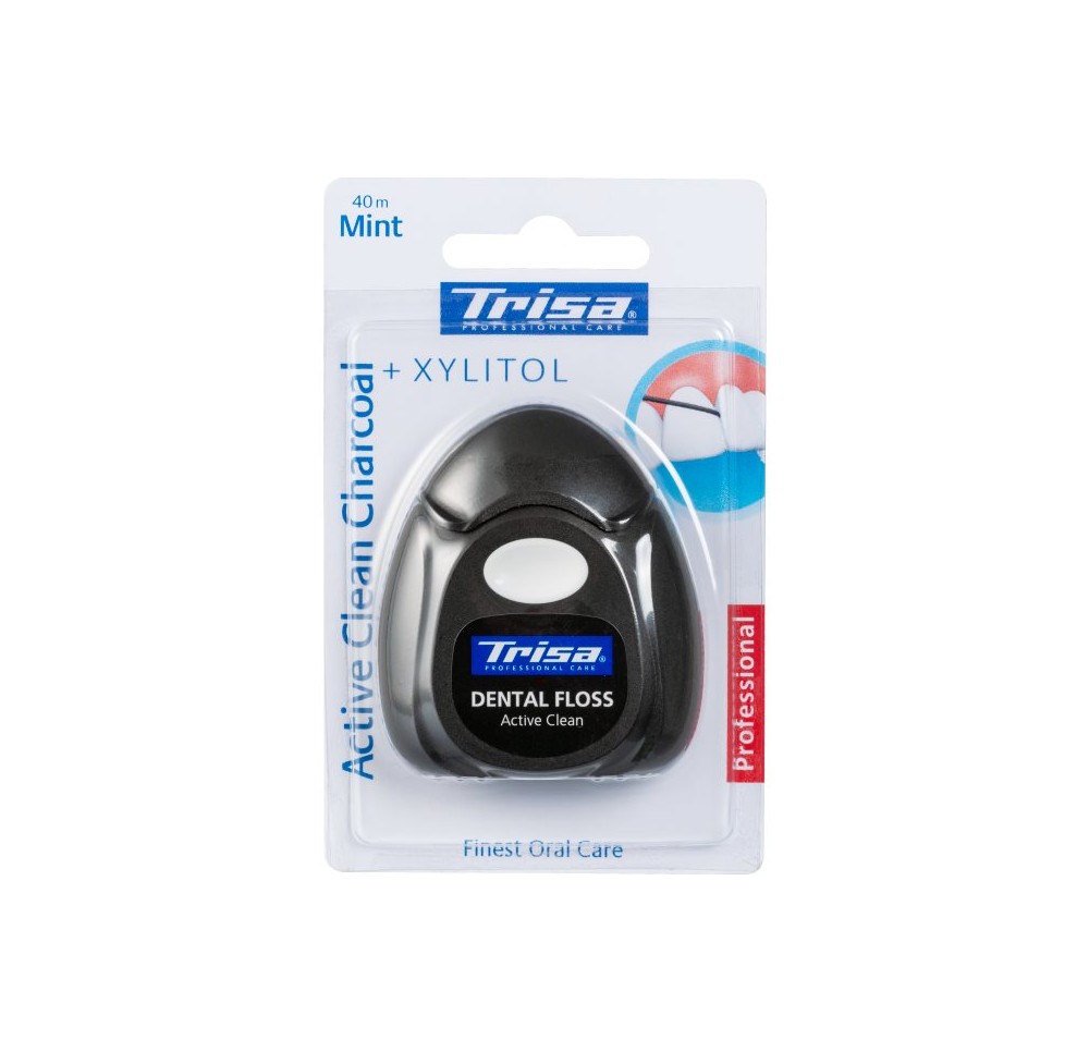 TRISA fil dent Active Clean Charcoal 40m mi Xylit