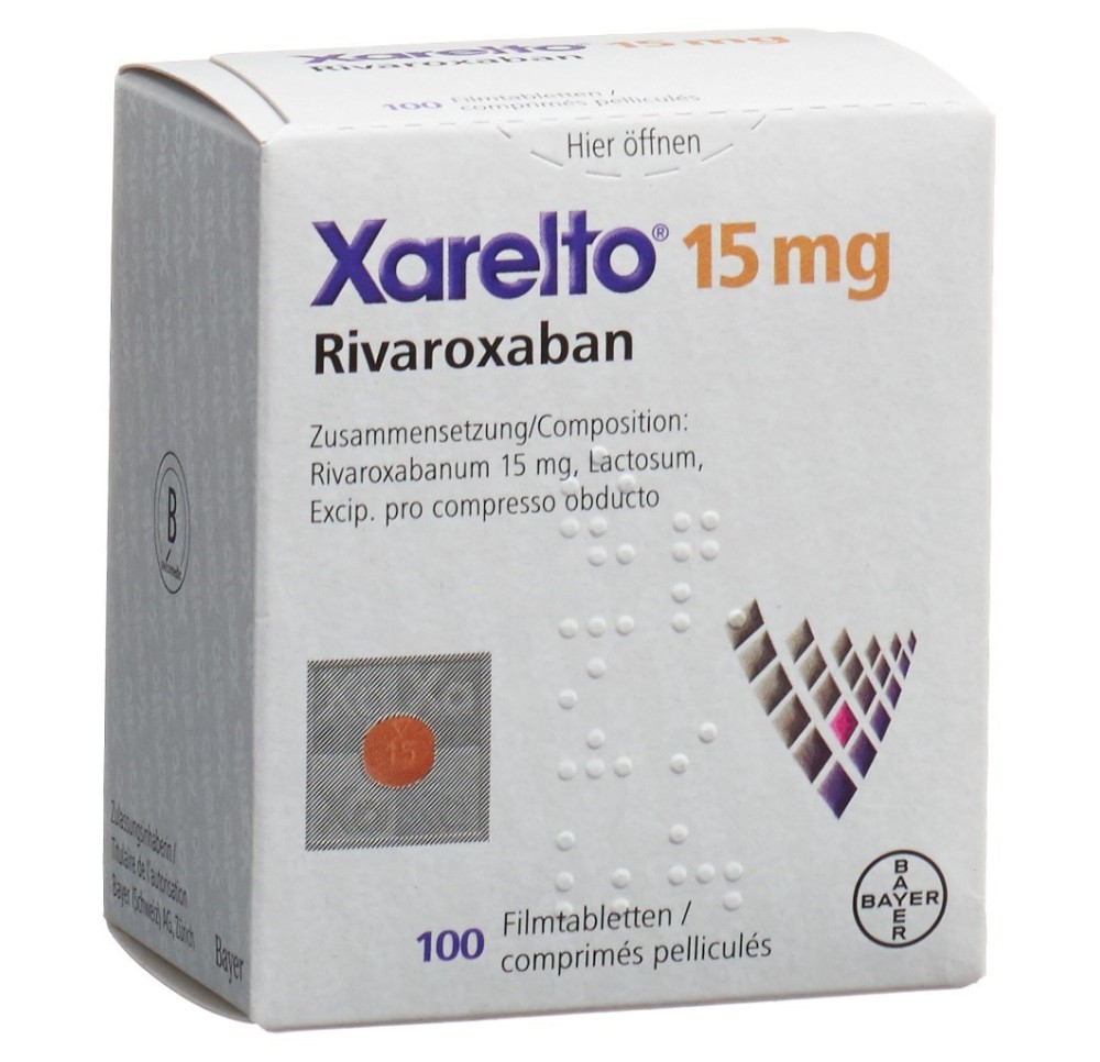 XARELTO cpr pell 15 mg bte 100 pce