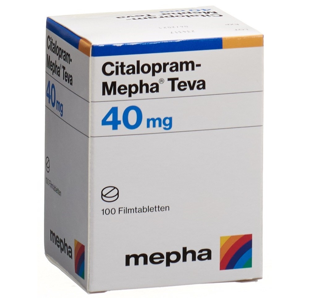 CITALOPRAM Mepha Teva cpr pell 40 mg bte 100 pce