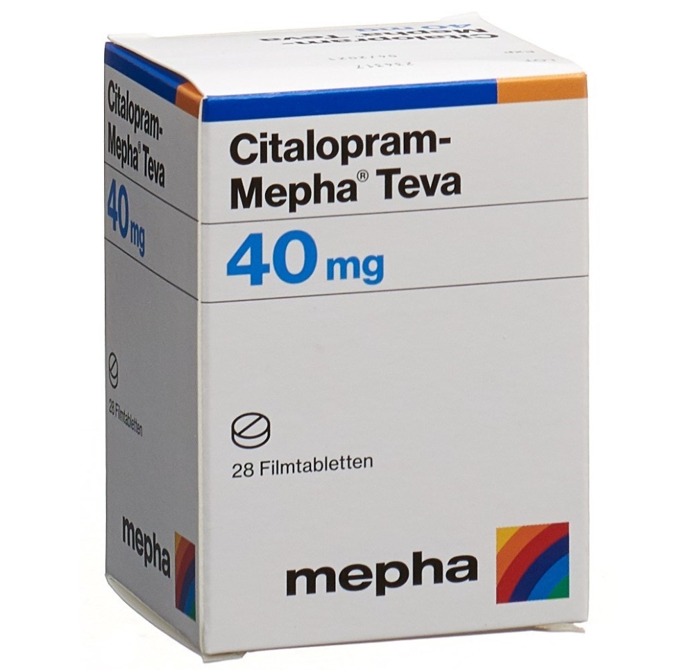 CITALOPRAM Mepha Teva cpr pell 40 mg bte 28 pce CITALOPRAM Mepha Teva cpr pell 40 mg bte 28 pce