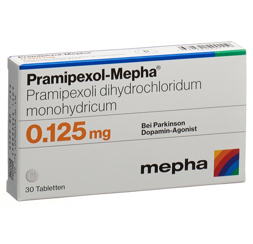 PRAMIPEXOL Mepha cpr 0.125 mg 30 pce PRAMIPEXOL Mepha cpr 0.125 mg 30 pce