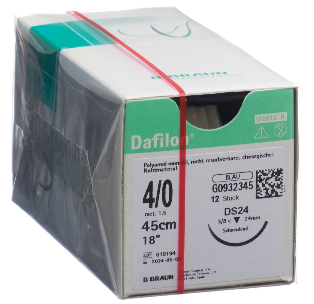 DAFILON 45cm bleu DS 24 4-0 12 pce