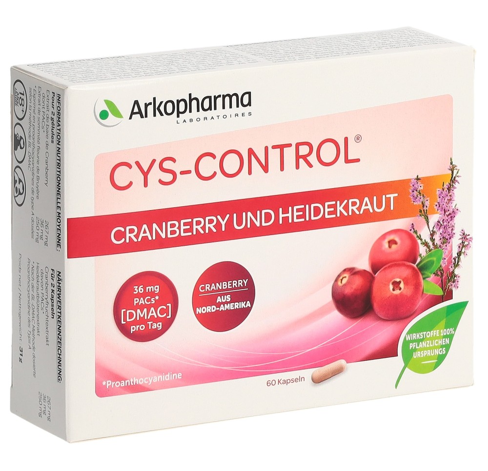 CYS-CONTROL caps cranberry et bruyère 60 pce CYS-CONTROL caps cranberry et bruyère 60 pce
