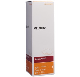 MELOLIN compr absorbante 5x5cm stérile 100 sach