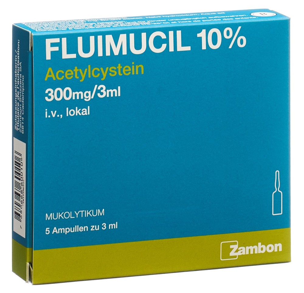 FLUIMUCIL 10% sol inj 300 mg/3ml 5 amp 3 ml