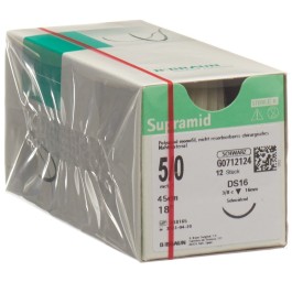 SUPRAMID 45cm DS 16 5-0 noir 12 pce