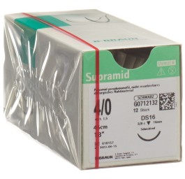SUPRAMID 45cm DS 16 4-0 noir 12 pce