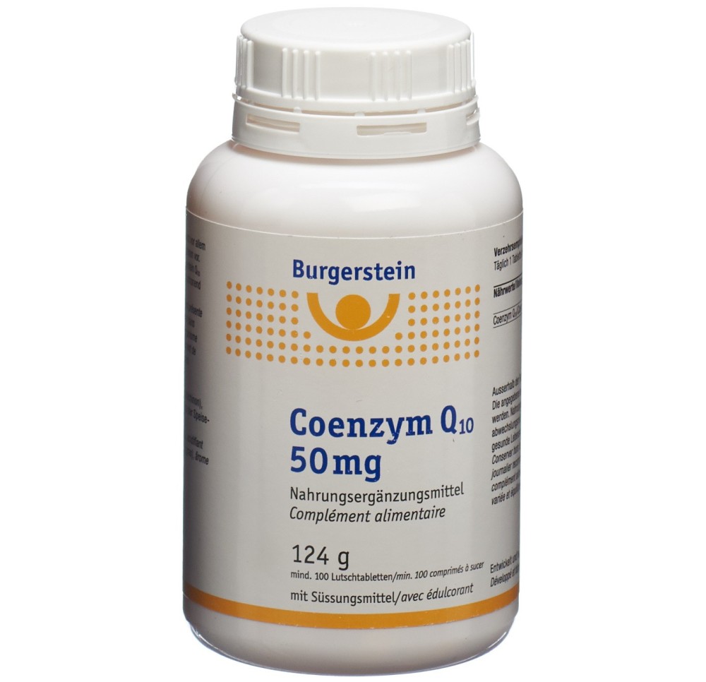 BURGERSTEIN Coenzyme Q10 cpr sucer 50 mg 100 pce BURGERSTEIN Coenzyme Q10 cpr sucer 50 mg 100 pce