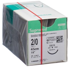 SUPRAMID 45cm DS 19 2-0 noir 12 pce