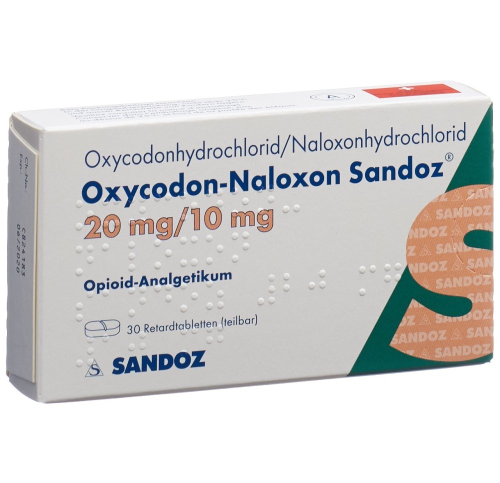 OXYCODONE-NALOXONE Sandoz cpr ret 20/10 mg 30 pce OXYCODONE-NALOXONE Sandoz cpr ret 20/10 mg 30 pce