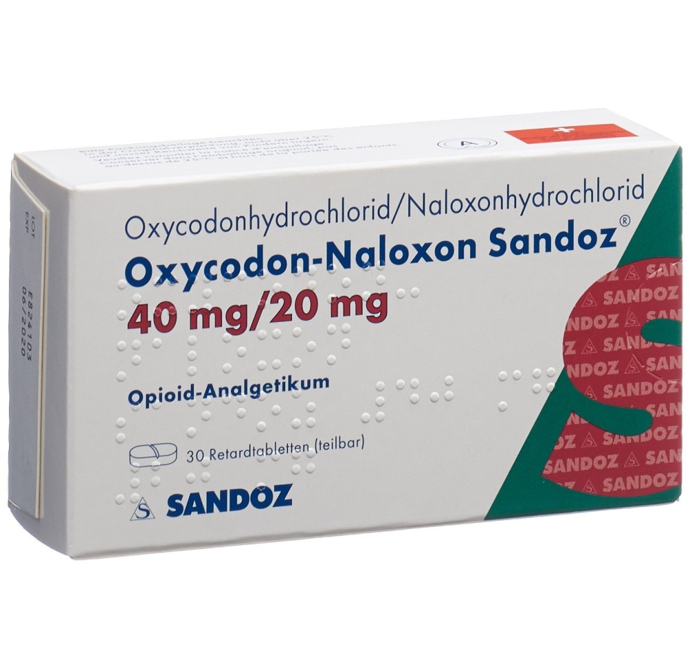 OXYCODONE-NALOXONE Sandoz cpr ret 40/20 mg 30 pce OXYCODONE-NALOXONE Sandoz cpr ret 40/20 mg 30 pce