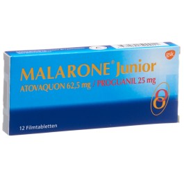 MALARONE Junior cpr pell 62.5/25 mg 12 pce