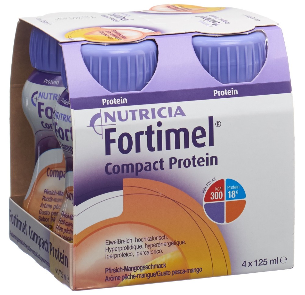 FORTIMEL Compact protéine pêche mangue 4 fl 125 ml FORTIMEL Compact protéine pêche mangue 4 fl 125 ml