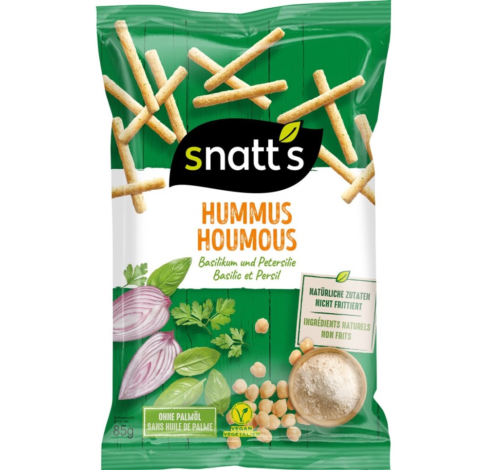 SNATT'S Hummus Sticks basilic & persil 85 g