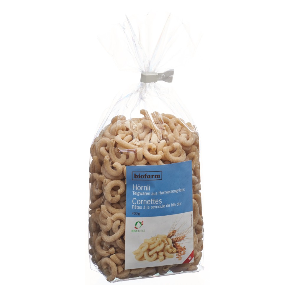 BIOFARM cornettes semoule blé dur bourg CH 400 g