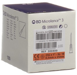 BD MICROLANCE 3 aiguilles 0.50x25mm orange 100 pce