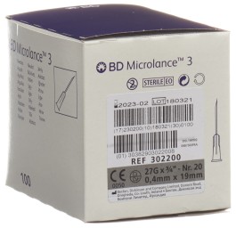 BD MICROLANCE 3 aiguilles 0.40x19mm gris 100 pce