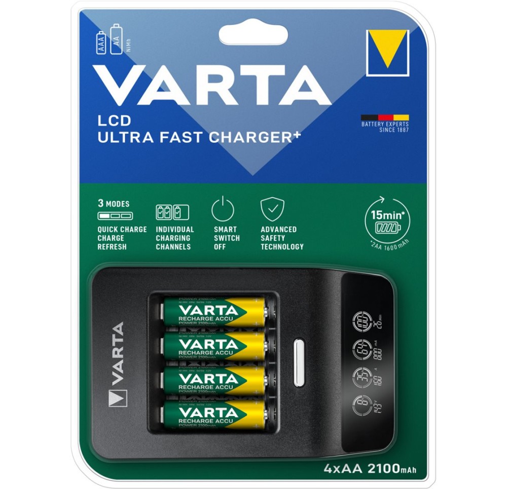 VARTA Charger LCD Ultra Fast 4x AA 2100mAh E212V