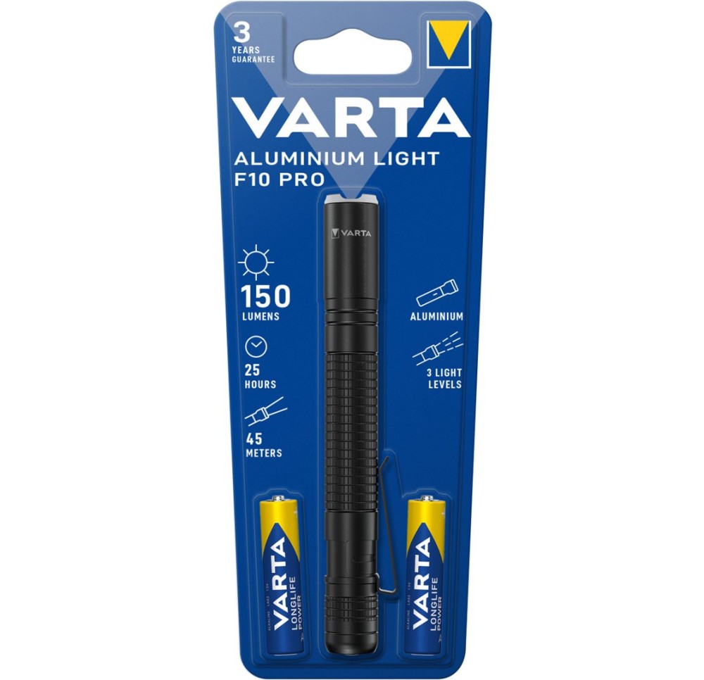 VARTA Aluminium Light F10 Pro 2AAA avec piles