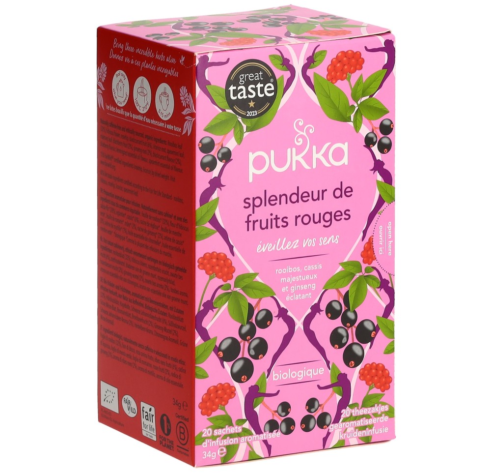 PUKKA Splendeur fruits rouges thé bio sach 20 pce