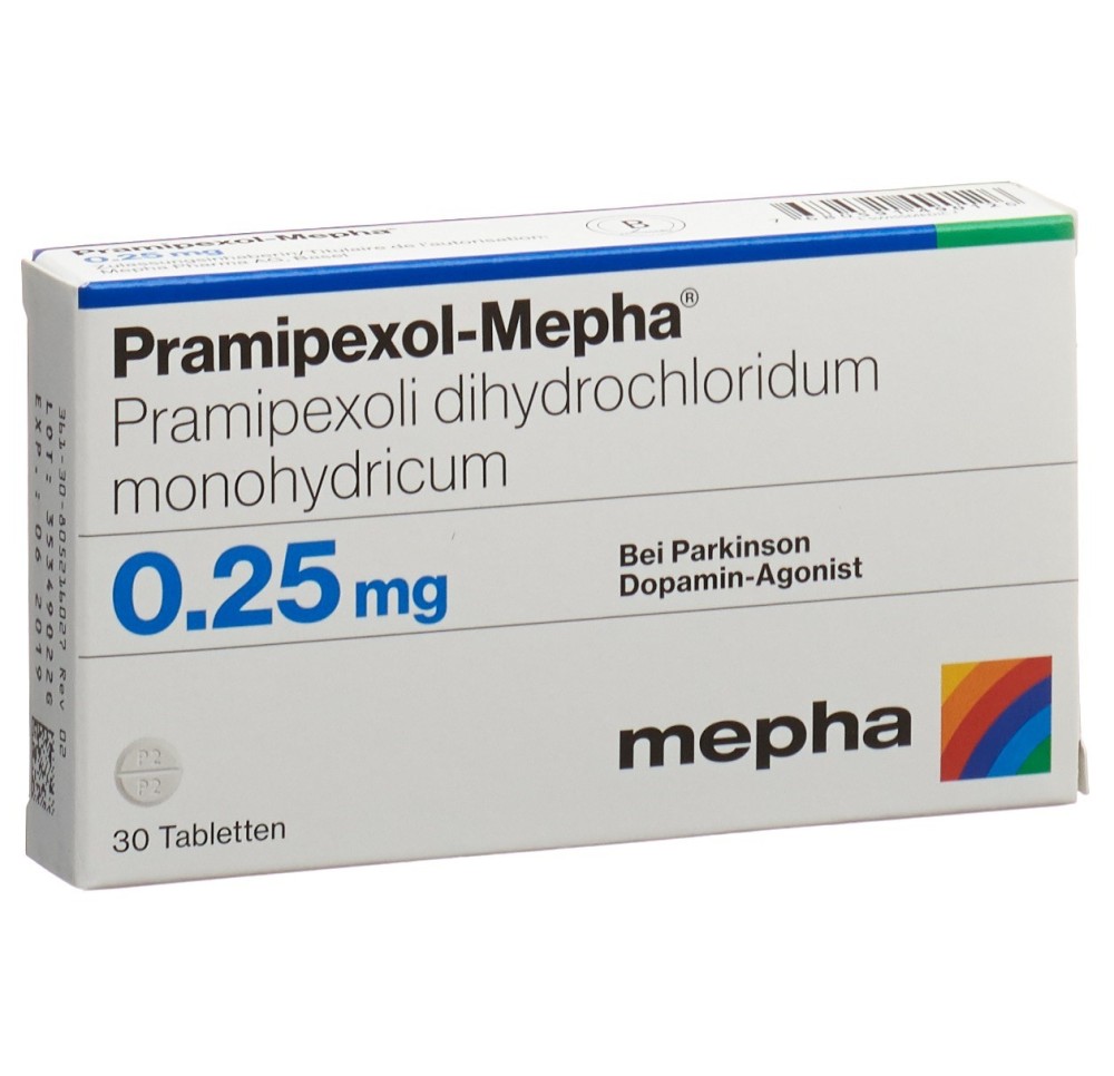 PRAMIPEXOL Mepha cpr 0.25 mg 30 pce PRAMIPEXOL Mepha cpr 0.25 mg 30 pce