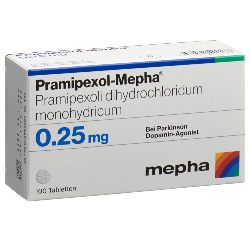 PRAMIPEXOL Mepha cpr 0.25 mg 100 pce PRAMIPEXOL Mepha cpr 0.25 mg 100 pce
