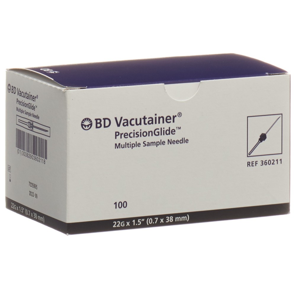 VACUTAINER canule 22G 0.7x38mm noir 100 pce