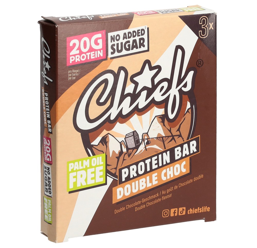 CHIEFS Protein Bar Double Choc (n) 3 x 55 g