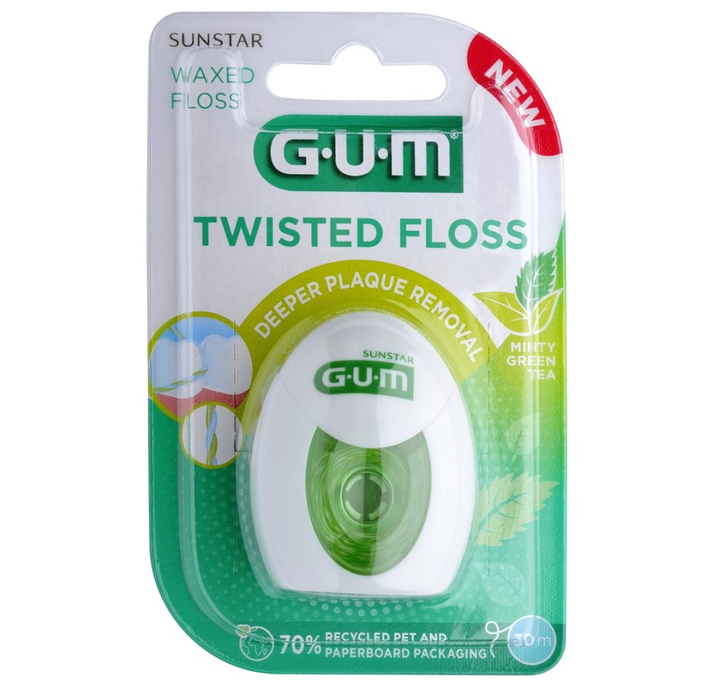 GUM TWISTED FLOSS soie dentaire 30m cirée