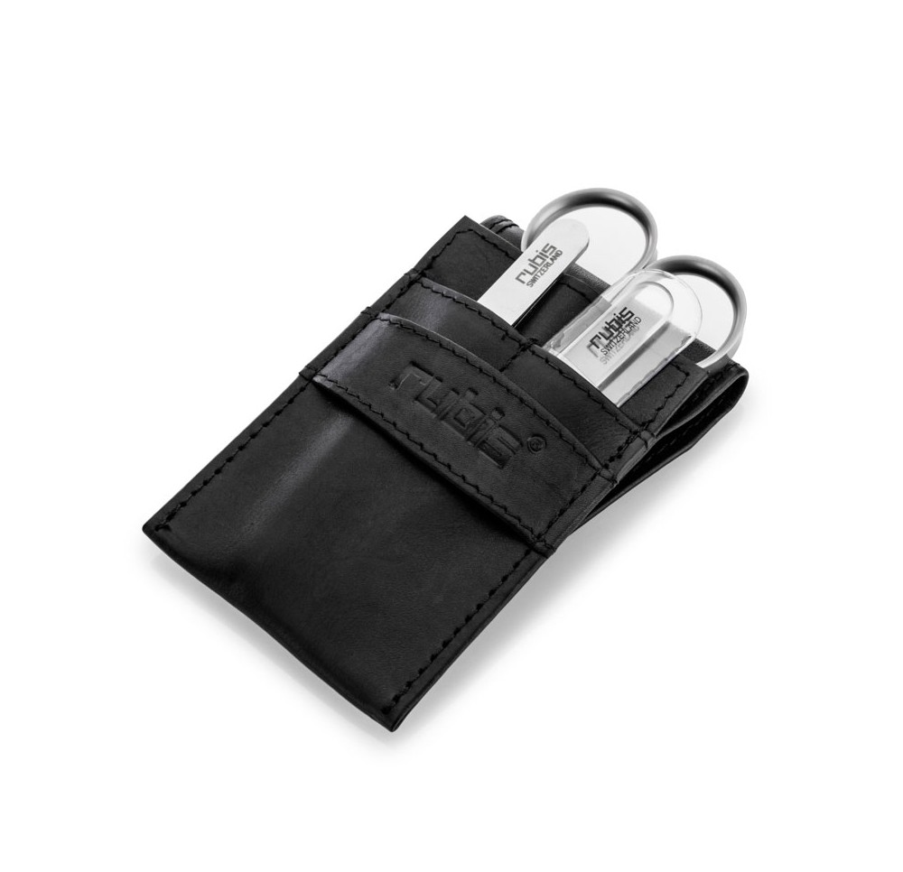RUBIS set manucure cuir 3 pcs noir