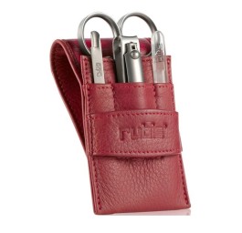 RUBIS set manucure cuir 4 pcs rouge