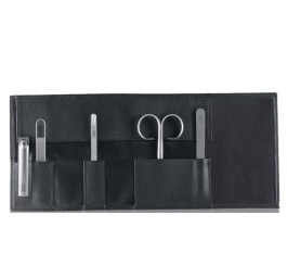 RUBIS set manucure étui enroulable cuir 3 pcs noir