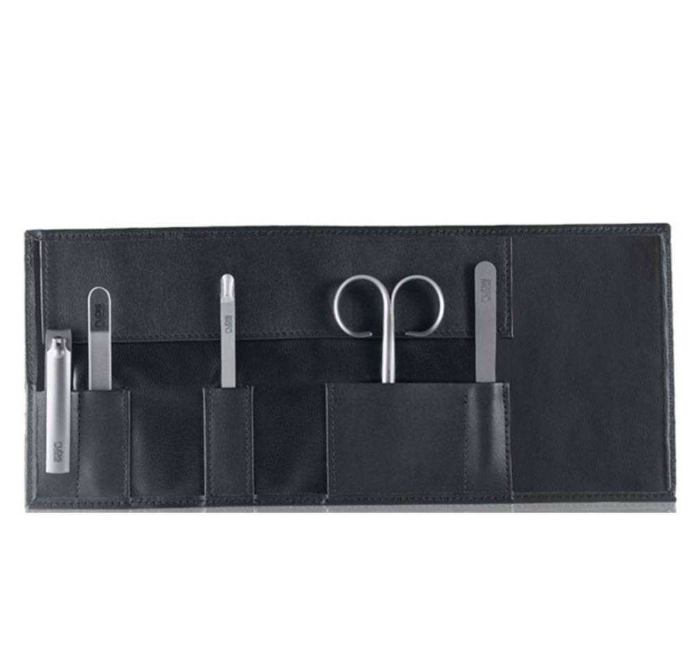 RUBIS set manucure étui enroulable cuir 3 pcs noir