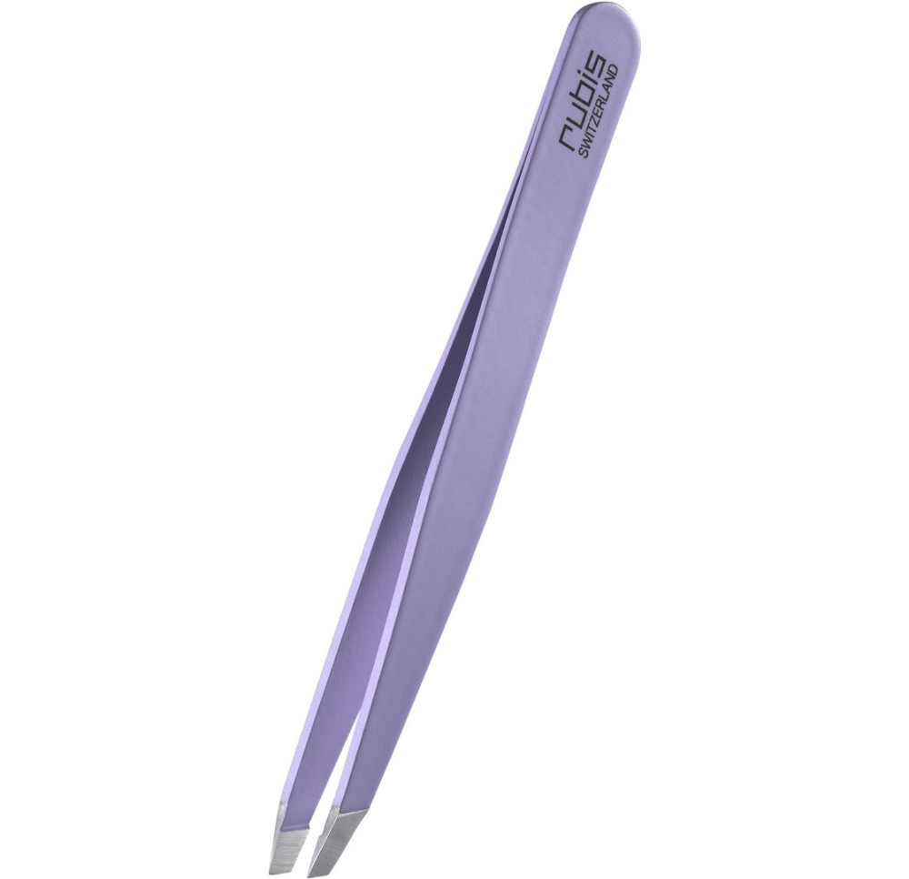 RUBIS pincette biseautée violet inox