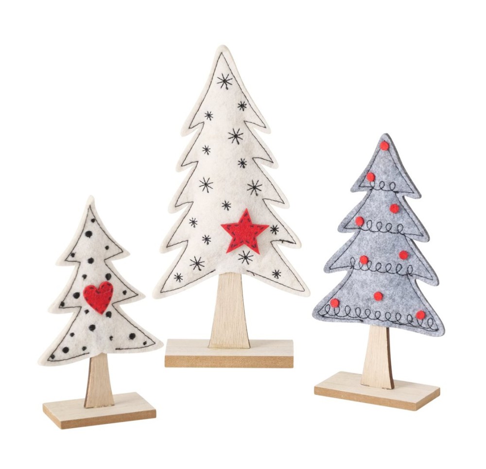 HERBORISTERIA set de déco sapins de Noël Joy 3pce