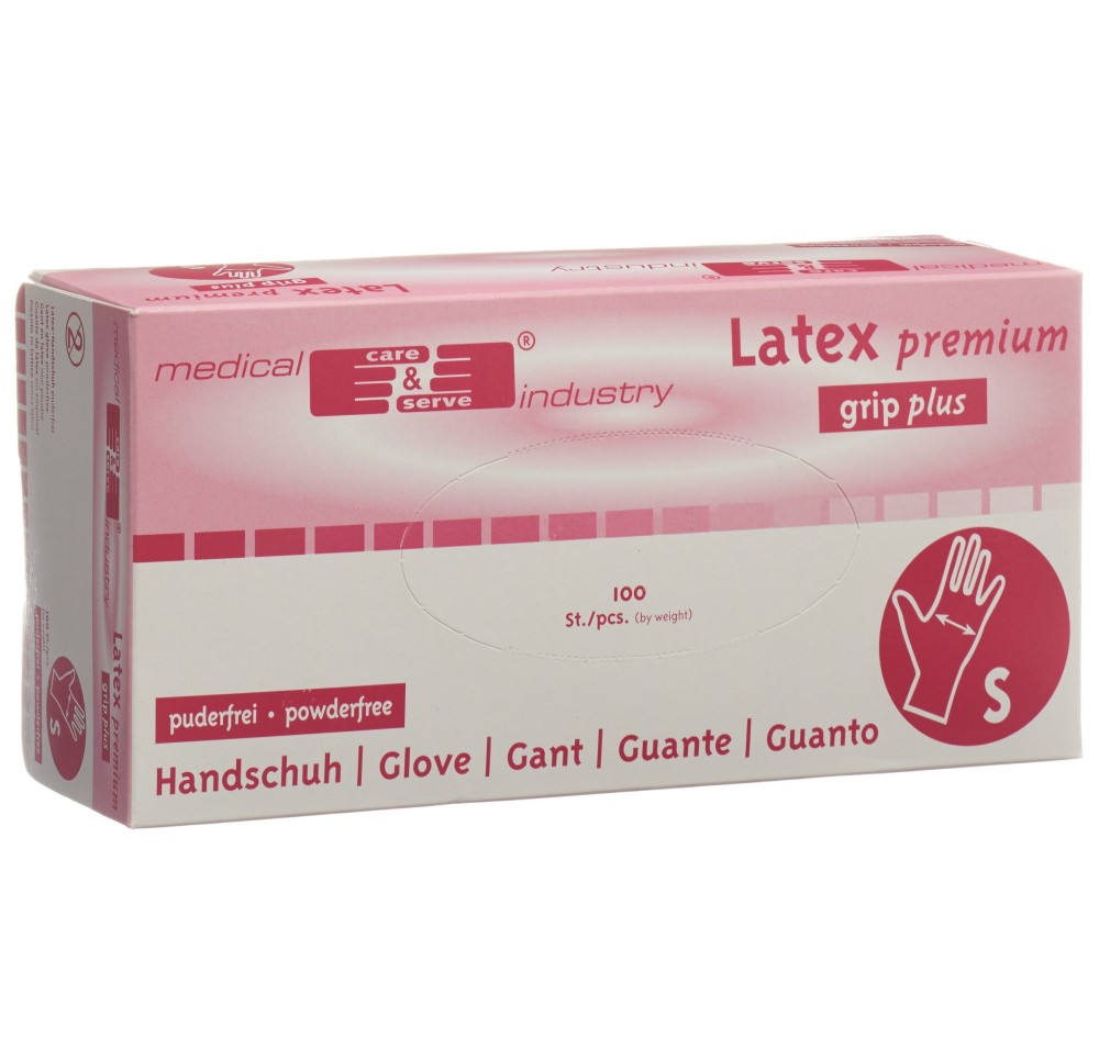GRIBI Gants examen S latex s poudre n stér 100 pce GRIBI Gants examen S latex s poudre n stér 100 pce
