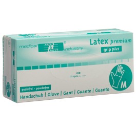 GRIBI Gants examen M latex s poudre n stér 100 pce