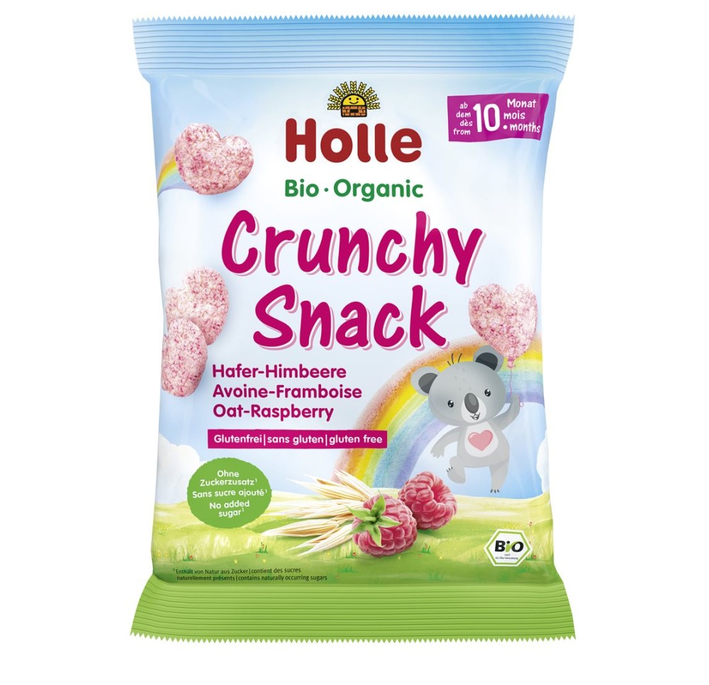 HOLLE Bio-Crunchy Snack avoine framboise 30 g