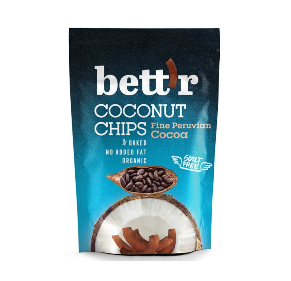 BETT'R Coconut Chips Cacao sach 70 g BETT'R Coconut Chips Cacao sach 70 g