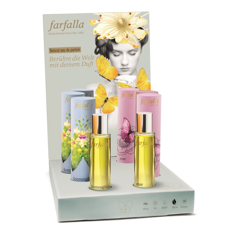 FARFALLA Présentoir parfums touche soleil & rose