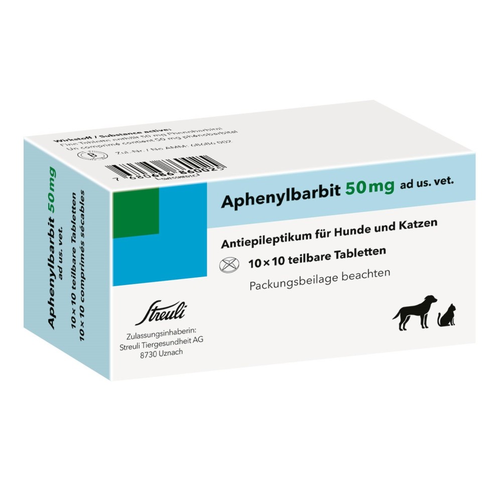 APHENYLBARBITE cpr 50 mg ad us vet. 100 pce