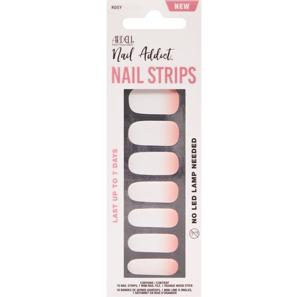 ARDELL Nail Addict Strips Rosey Cheeks 16 pce