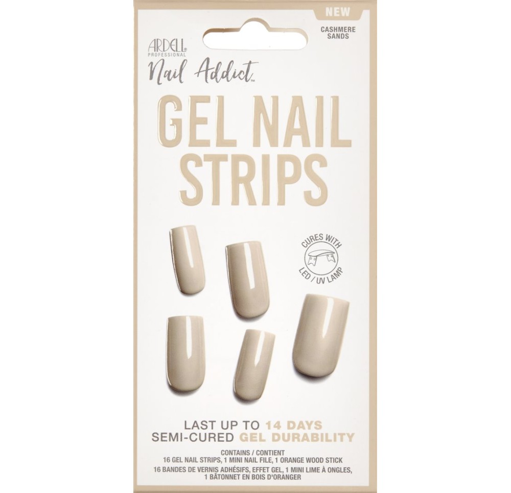 ARDELL Nail Addict Gel Strips Cashm Sands 16 pce