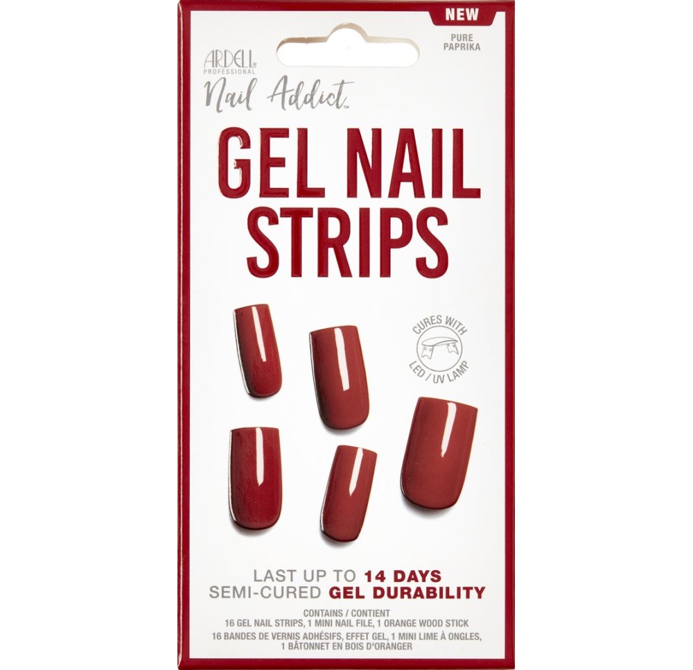 ARDELL Nail Addict Gel Strips Pure Paprika 16 pce