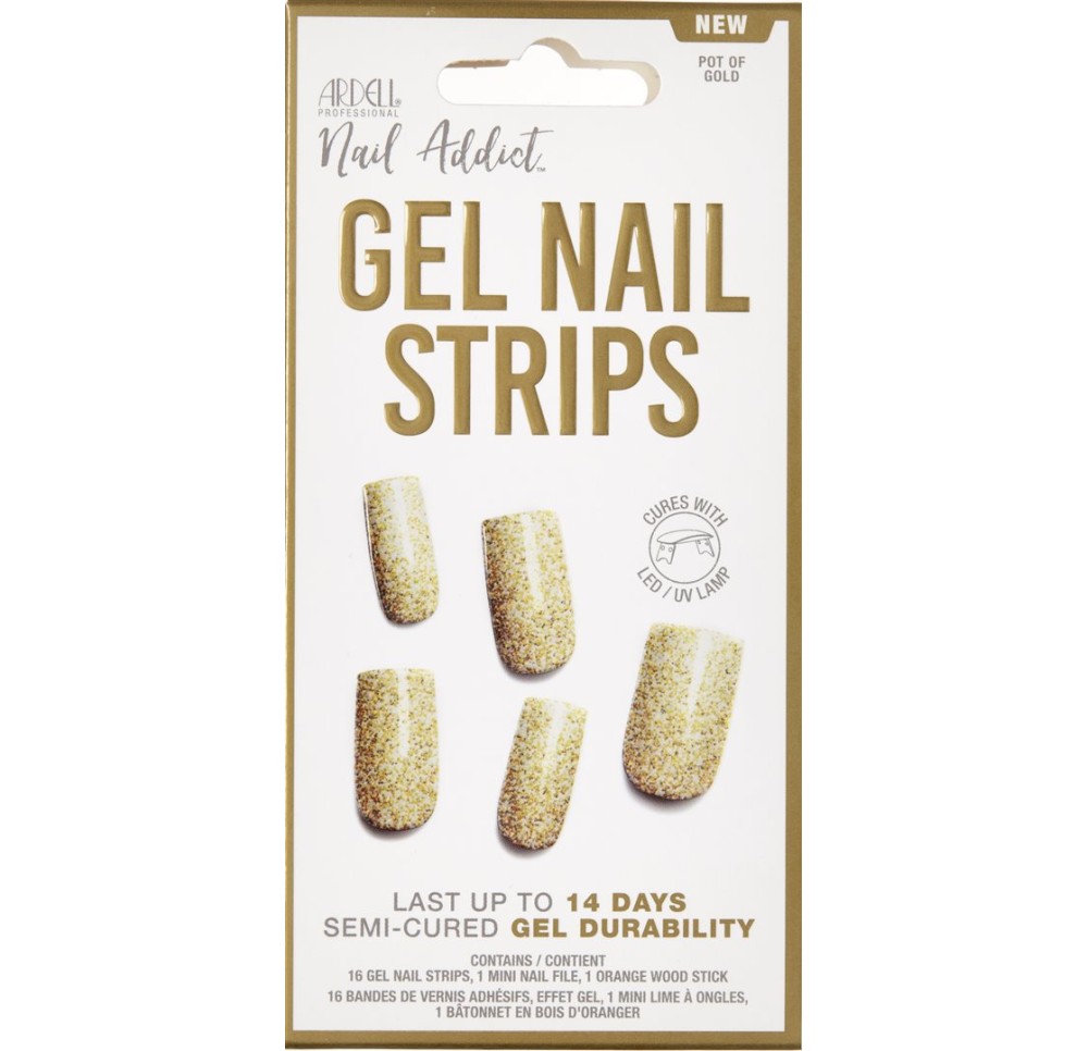 ARDELL Nail Addict Gel Strips Pot of Gold 16 pce