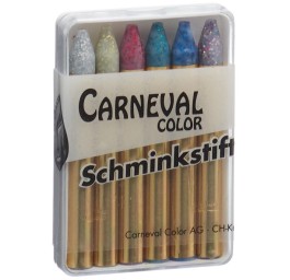 CARNEVAL COLOR crayons far de grimage scint 6 pce